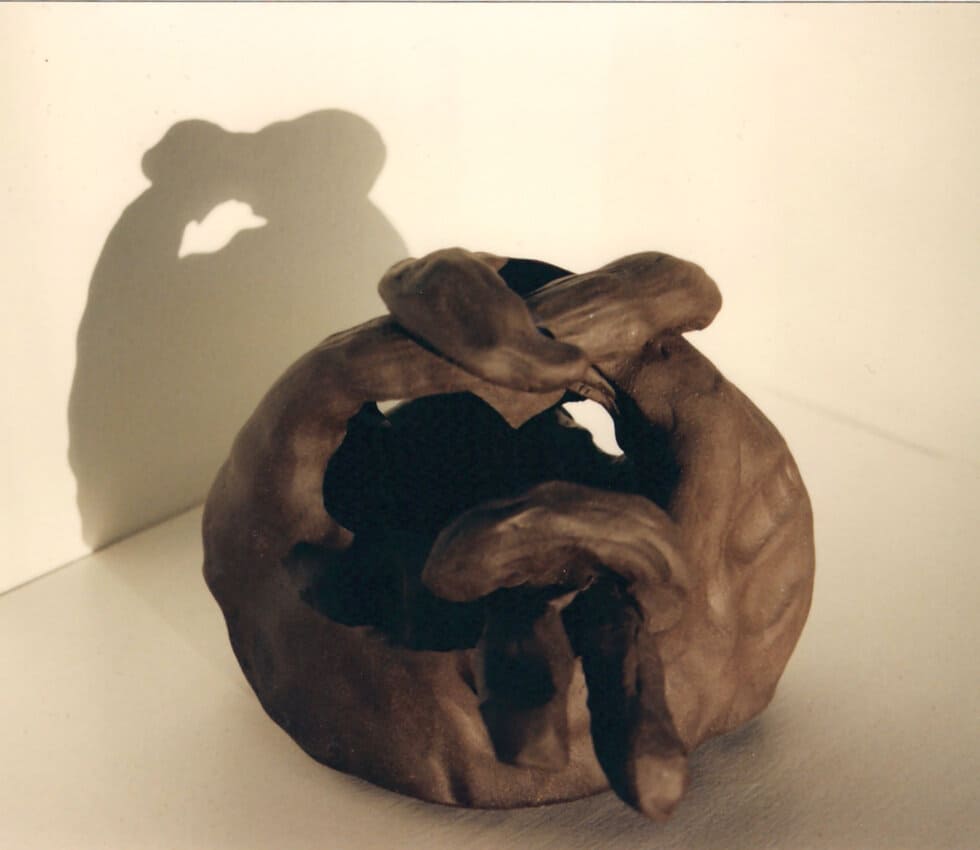 curiosité, sculpture, Lysiane Bourdon, terre, noir,