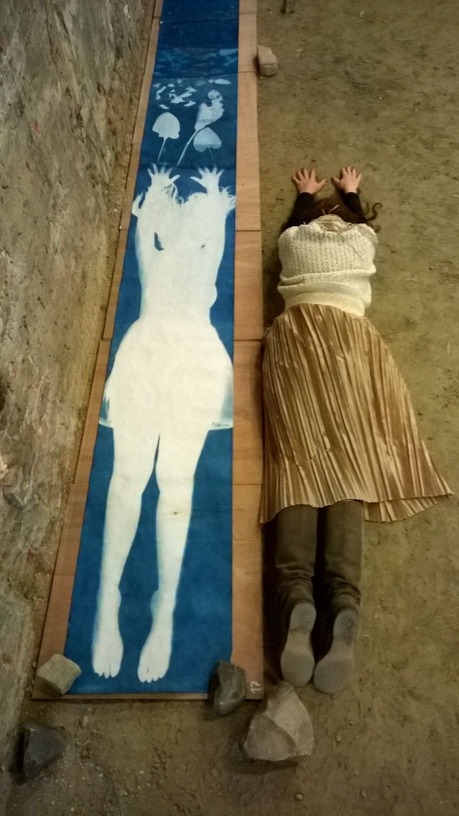 cyanotype, autoportrait, Lysiane Bourdon, performance,